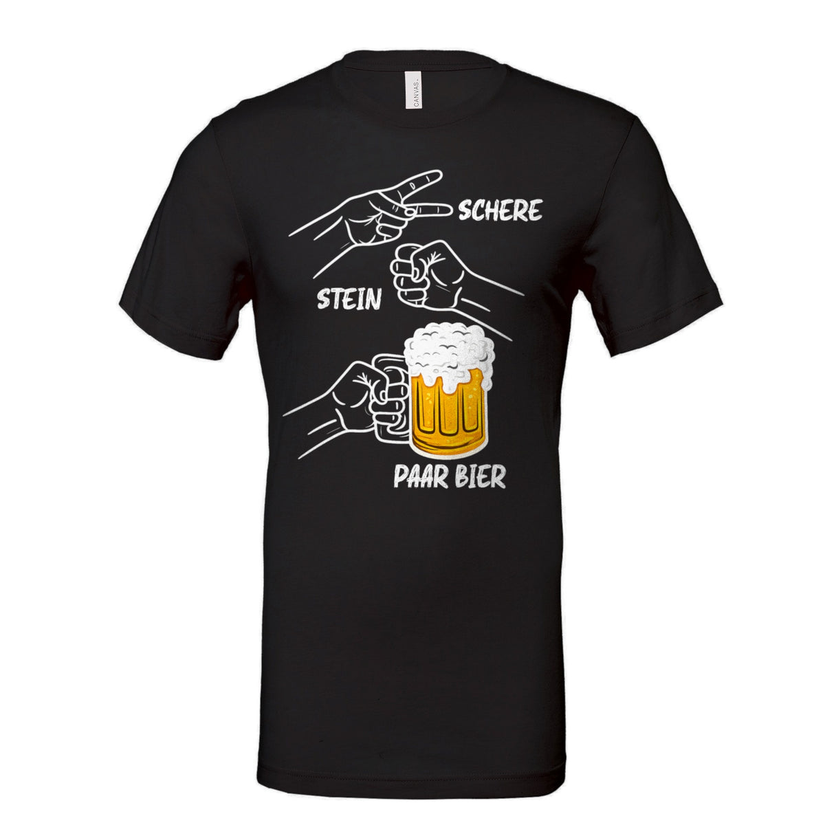 Lustiges Party T - Shirt Stein Schere Paar Bier
